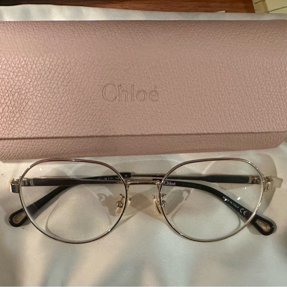 Chloe Gold and Black Glasses